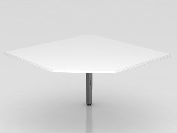 Hammerbacher tussenplaat trapeziumvormig / steunvoet vierkant wit/grafiet, vierkante vorm met afgeschuinde hoek, VRT12/W/G