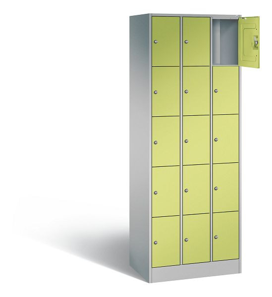 C+P lockerkast serie 8070, H1950xB680xD480mm, kleur: wit aluminium / virid green, 80700-30 S10364