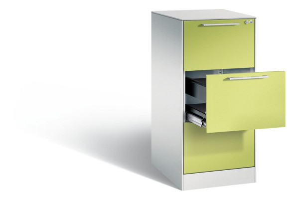 C+P hangarchiefkast Asisto, H1010xB440xD600mm, kleur: lichtgrijs / virid groen, beugelgreep, 146245-311 S10110