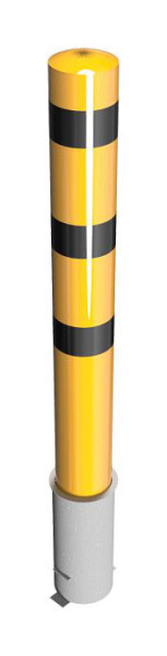 Schake stalen buispaal Ø 193 x 3,6 mm afneembaar, zonder sluiting geel/zwart, totale lengte: 2000 mm, 40192HBG