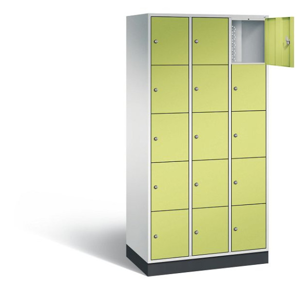 C+P lockerkast Intro, H1950xW920xD490mm, kleur: lichtgrijs / virid groen, 8570-301 S10150