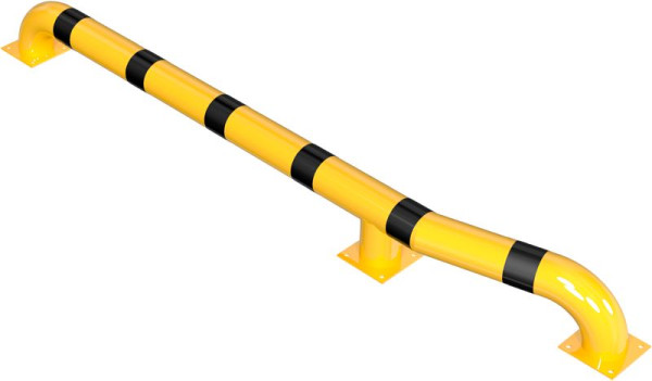 Schake vrachtwageninstaphulp, rechterzijde, gemaakt van Ø152,4x2,9mm ronde buis, totale lengte: ca. 3000mm, voor pluggen, thermisch verzinkt en geel gecoat, 40157RBG