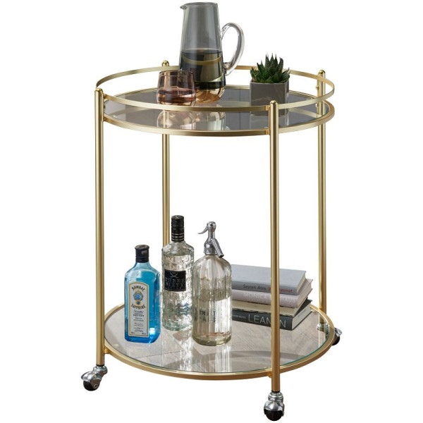 Wohnling Design serveerwagen JAMES Goud Ø 57 cm, WL5.792