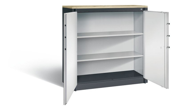 C+P brandbeveiligingskast Certos, H1226xB1200xD500mm, kleur: zwartgrijs/lichtgrijs, handgreep, 3 OH, 1181-00 S10552