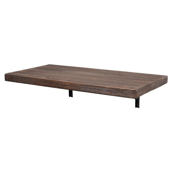 Mendler wandtafel HWC-H48, wandklaptafel wandplanktafel, opvouwbaar massief hout, 100x50cm shabby bruin, 73423