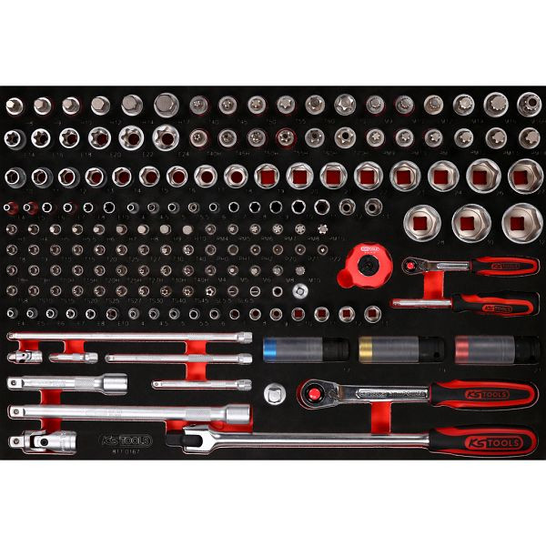 KS Tools PERFORMANCEplus gereedschapset 167-delig 1/4'+1/2' dopsleutel, 811.0167