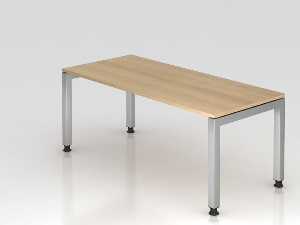 Hammerbacher bureau U-poot vierkant 180x80cm eiken, rechthoekige vorm, zwevend blad, VJS19/E/S