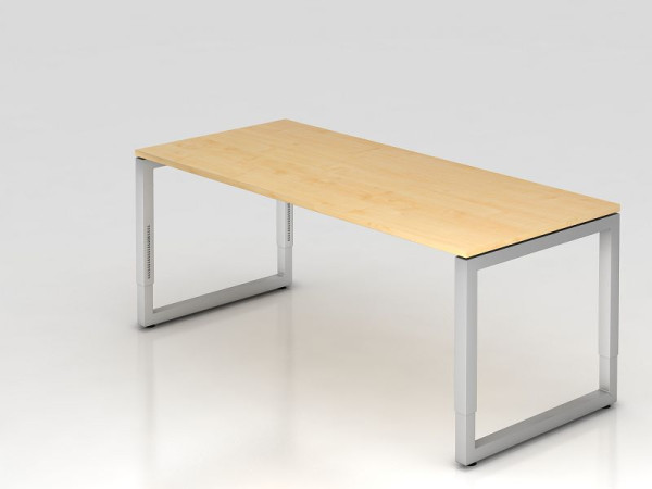 Hammerbacher bureau O-voet vierkant 180x80cm esdoorn, rechthoekige vorm met zwevend tafelblad, VRS19/3/S