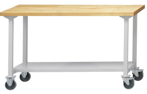 ANKE werktafel; mobiel; 1500 x 700 mm; RAL 7035; Plank van plaatstaal, 500 mm diep