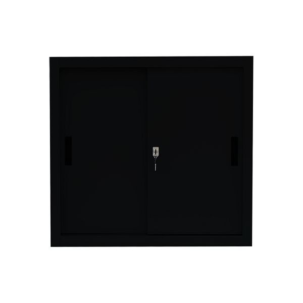 Lüllmann stalen schuifdeurkast, 750 x 800 x 450 mm, gitzwart/gitzwart, 550089