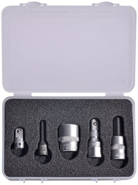 SW stalen gereedschapsset voor kunststof olieaftappluggen, 5 stuks, 03038L