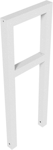 Schake leunbeugel van staalbuis, rechthoekige buis 60 x 60 mm, met dwarsbalk, totale breedte: 450 mm, thermisch verzinkt, 455_045