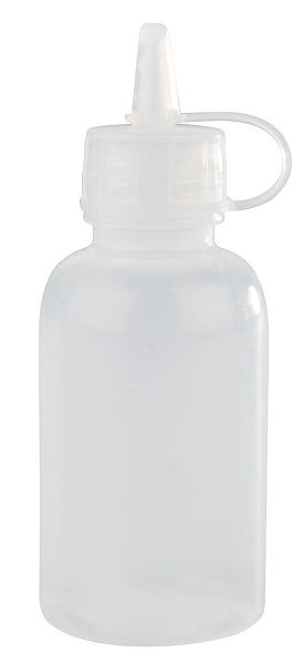APS knijpfles -MINI-, Ø 3,5 cm, hoogte: 9,5 cm, 0,05 liter, polyethyleen, transparant, met schroefdeksel, dop, VE 4 stuks, 93226