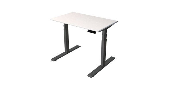 Kerkmann compacttafel B 1000 x D 600 mm, elektrisch in hoogte verstelbaar van 630-1270 mm, wit/antraciet, 10179010