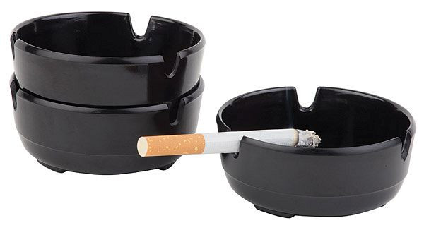 APS asbak, Ø 8 cm, hoogte: 3 cm, melamine zwart, -CASUAL-, VE 3, 00576
