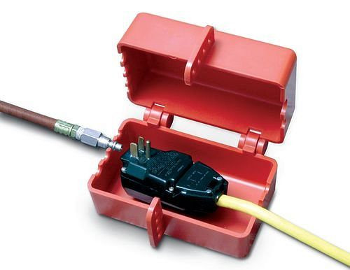 DENIOS Grote elektrisch-pneumatische afsluiter voor elektrische stekkerverbindingen, 209739