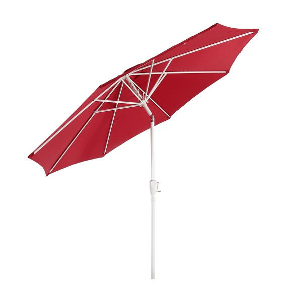 Mendler parasol N19, tuinparasol, Ø 3m kantelbaar polyester/aluminium 5kg, rood, 17227