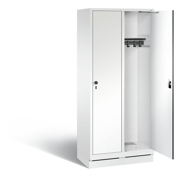 C+P garderobe Evolo, H1800xW810xD500mm, kleur: verkeerswit / decor wit, 48020-22 S10799