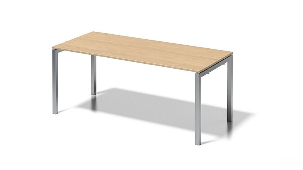 Bisley Cito bureau, 730 mm U-frame met vaste hoogte, H 19 x B 1800 x D 800 mm, esdoorn/zilver, DUF1808MP355