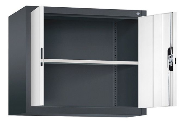 C+P bovenkast Acurado, H790xW930xD400mm, kleur: zwartgrijs / verkeerswit, verzonken handgreep, 9265-000 S10204