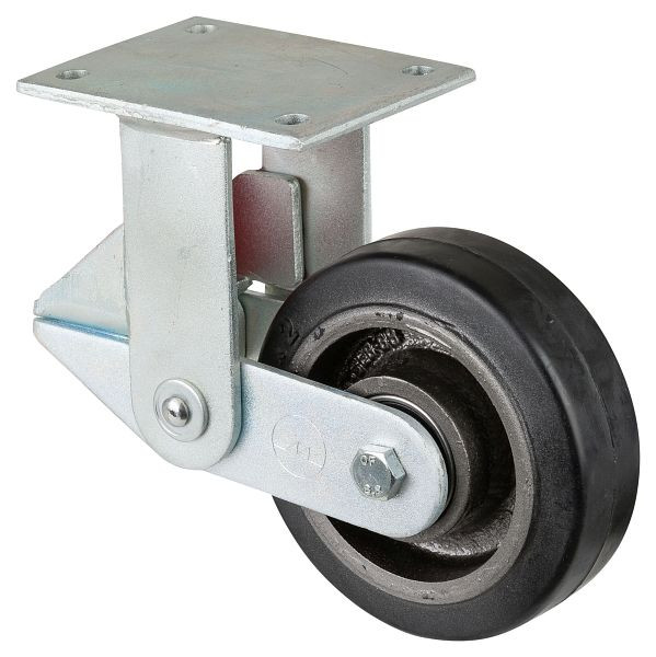 BS rollen Zwenkwiel, bokwiel, wielbreedte 50 mm, wiel-Ø 150 mm, 350 kg, zwarte elastische banden, gegoten, kogellagers, T110.B81.150