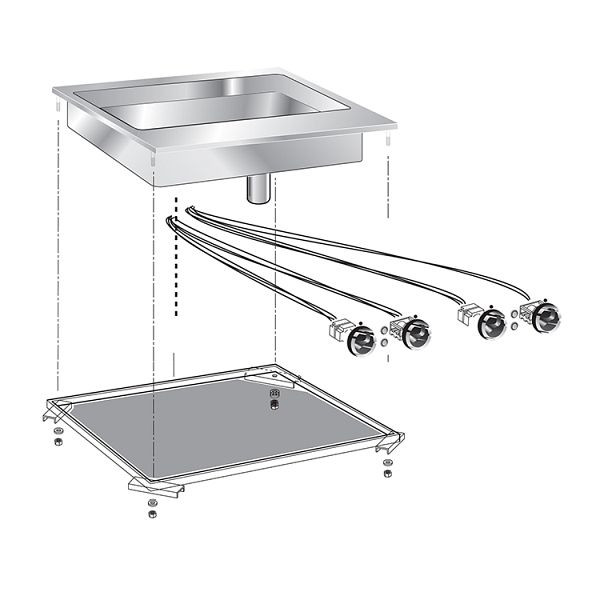 Gastro-Inox drop-in multifunctionele braadpan, 60cm, 160.551