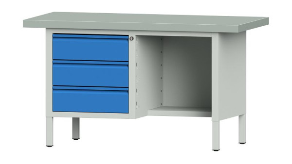 ANKE werkbanken kistwerkbank, model 303 E, 1500 x 700 x 850 mm, RAL 7035/5012, ZBP 50 mm, 510.307