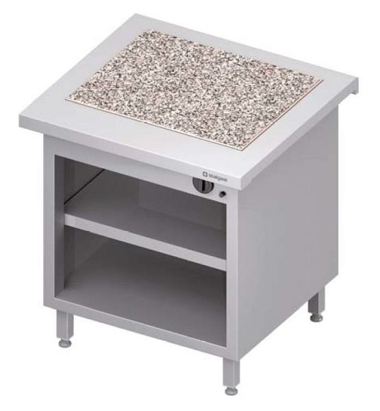 Stalgast hete dispenser "Free Flow" met een granieten verwarmingsplaat en open onderkast 799x735x880 mm RVS deksel, FF08120