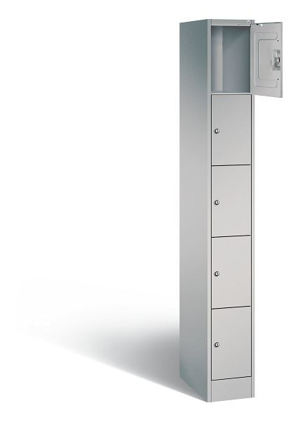 C+P lockerkast serie 8070, H1950xB240xD480mm, kleur: wit aluminium, 80700-10 S10080