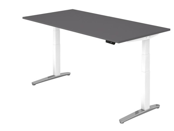 Hammerbacher zit-sta bureau elektrisch 200x100cm grafiet/w, rechthoekige vorm, VXBHM2E/G/WC