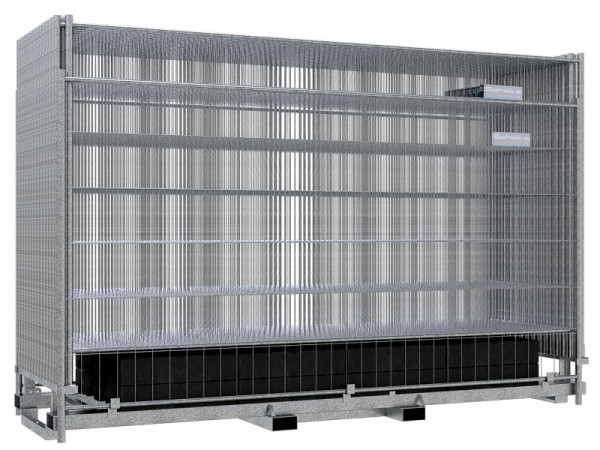 Schake bouwhek SET1 bestaande uit: 30x mobiel bouwhek 2,00 x 3,50 m verzinkt, 30x recyclingvoeten voor bouwhek, 30x verbindingsklemmen, 3B211K-SET1