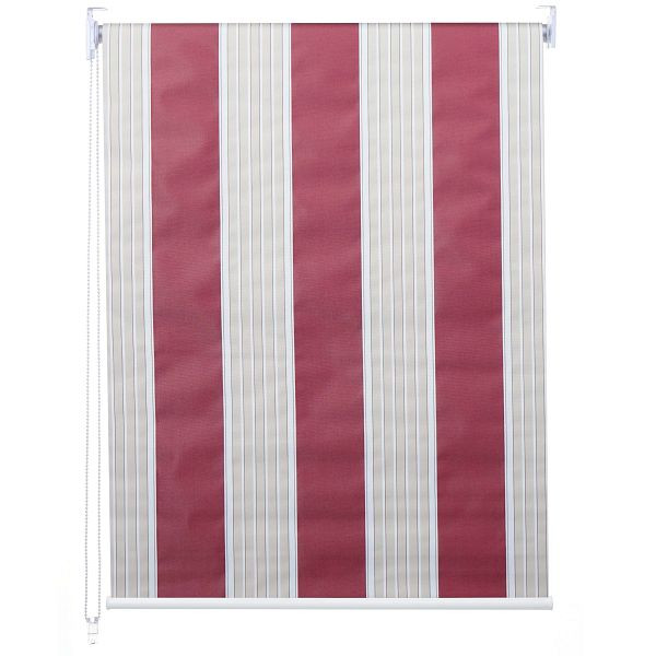 Mendler rolgordijn HWC-D52, raamrolgordijn zijtrekrolgordijn, 110x160cm zonwering verduisterend ondoorzichtig, rood/wit/beige, 63364