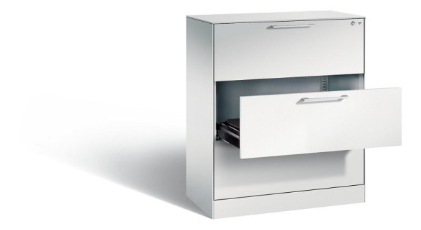 C+P archiefkast Asisto, H1010xB800xD435mm, kleur: wit aluminium, beugelgreep, 146043-322 S10018