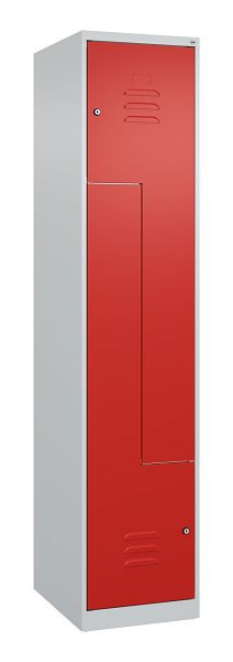C+P Z-Spind Classic PLUS, 2 Abteile, 1850x400x500mm, 7035/3020, Zylinderschlösser, 080003-122 S10022