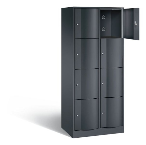 C+P lockerkast Resisto, H1950xB772xD540mm, kleur: zwart-grijs, 8470-272 S10066