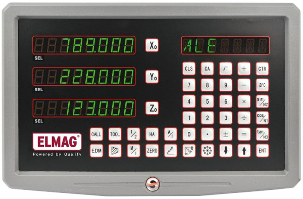 ELMAG digitale positie-indicator 'SINO' voor 3 assen tot 1000 mm hartbreedte, 88086