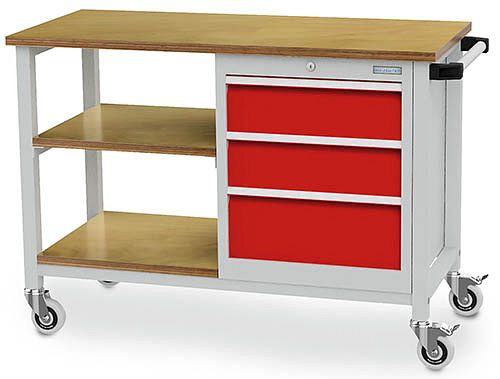 Bedrunka + Hirth Mobiele Werkbank T500, met planken en 3 lades, 04.512.03A