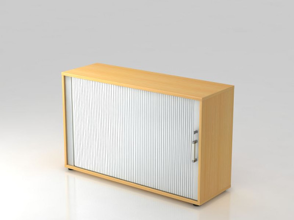 Hammerbacher rolluikkast horizontaal, 2OH 120cm chroomgreep beuken/zilver, 120x40x74,8 cm (BxDxH), V1732S/6/S/CE