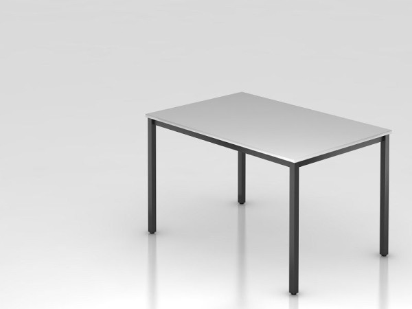 Hammerbacher vergadertafel 120x80cm grijs/zwart vierkant, rechthoekige vorm, VDQ12/5/D