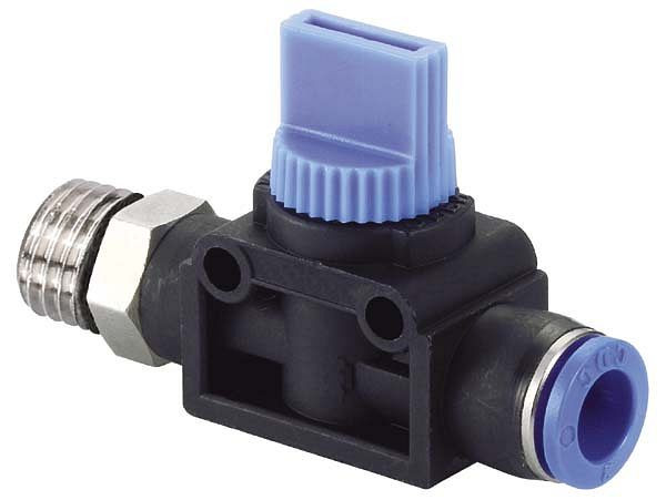 timmer B-HVSE-6-1/8-KU, 3/2-weg handventiel, cilindrisch met steekverbinding en schroefbaar, VE: 5 stuks, 03170100