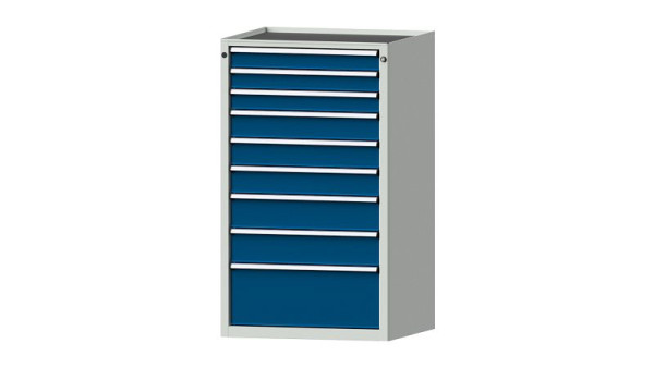 ANKE werkbanken ladekast, model 4006 V, 760 x 675 x 1280 mm, RAL 7035/5010, kuip, 611.110