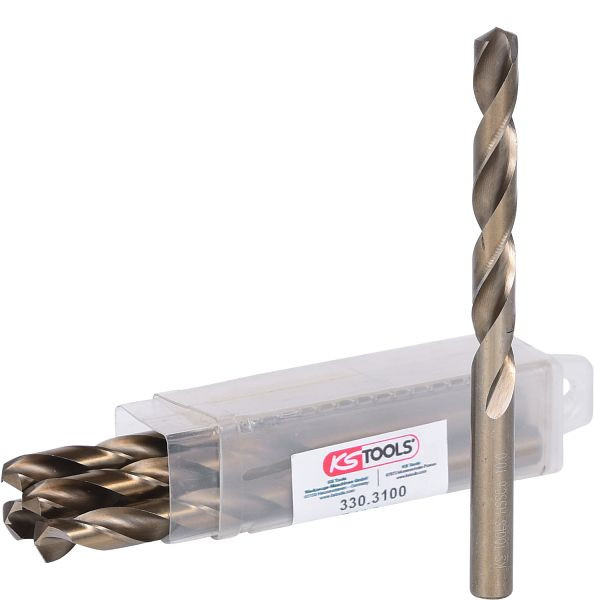 KS Tools HSS-G Co 5 spiraalboor, 10 mm, 5 stuks, 330.3100