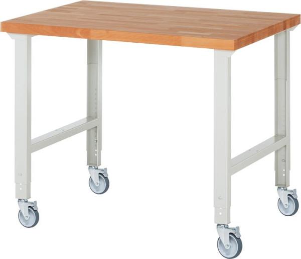 RAU verrijdbare werkbank (in hoogte verstelbaar) 7000-1, 1250x900x950-1000mm, 4 zwenkwielen, 05-7000-1-129B4H4.12
