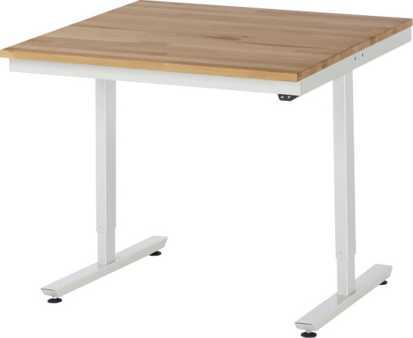 RAU werktafel serie adlatus 150 (elektrisch in hoogte verstelbaar), massief beuken werkblad, 1000x720-1120x1000 mm, 08-AT-100-100-B