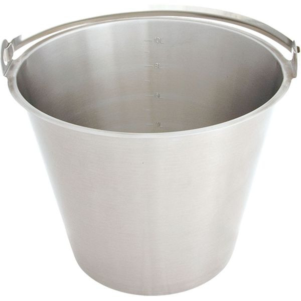 Stalgast Edelstahleimer, ohne Bodenreifen, mit Maßeinteilung, 10 Liter, KG0404100