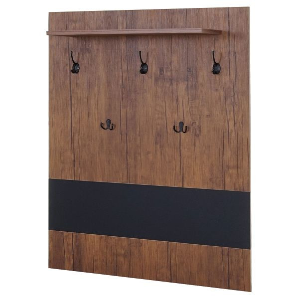 Mendler wandkast HWC-A27, kastkast paneel, 5 haken 100x80cm 3D structuur, wild eiken look, 60158