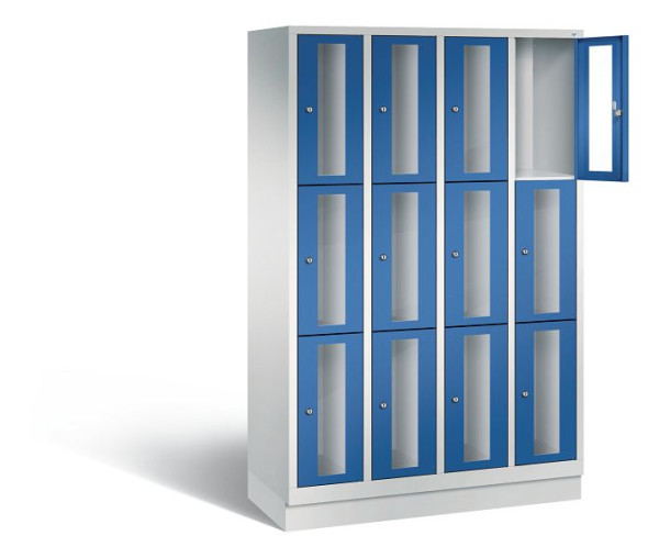C+P lockerkast Classic, H1800xB1190xD500mm, kleur: lichtgrijs / gentiaanblauw, 8020A403 S10002