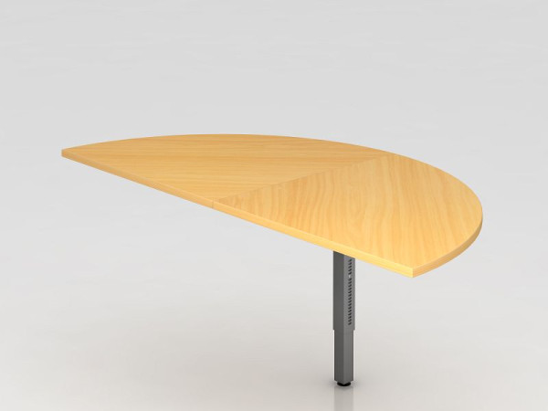 Hammerbacher aanschuiftafel 2x kwartcirkel/onderstel vierkant beuken/grafiet, halve cirkel voor bevestiging aan een bureau, VRA160/6/G