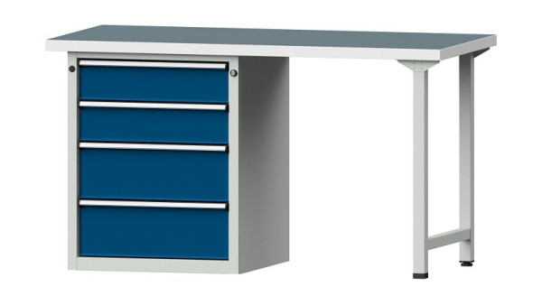 ANKE werkbanken combinatie werkbank, model 816 V, 1500 x 700 x 840 mm, RAL 7035/5010, UBP 40 mm, 415.008