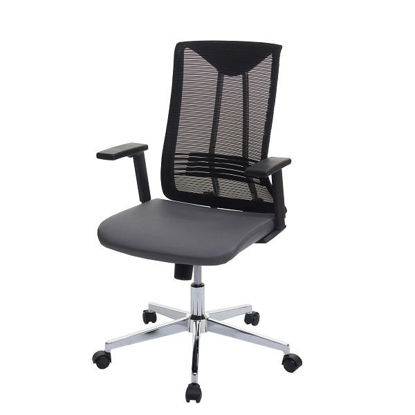 Mendler bureaustoel HWC-J53, bureaustoel, bureaustoel, ergonomisch kunstleer, grijs, 81084